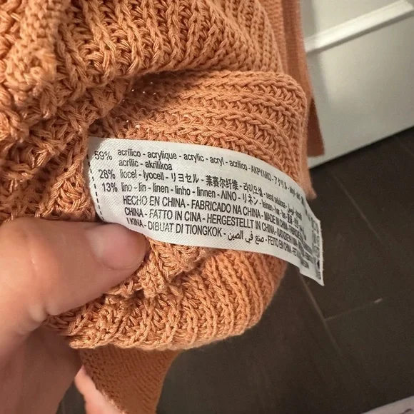 Zara crochet Burnt Orange Knit Tank Top Size Small Women’s - Picture 10 of 10